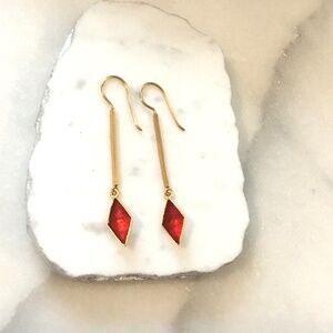 Gold Plated Sterling Geometric Drop Earrings